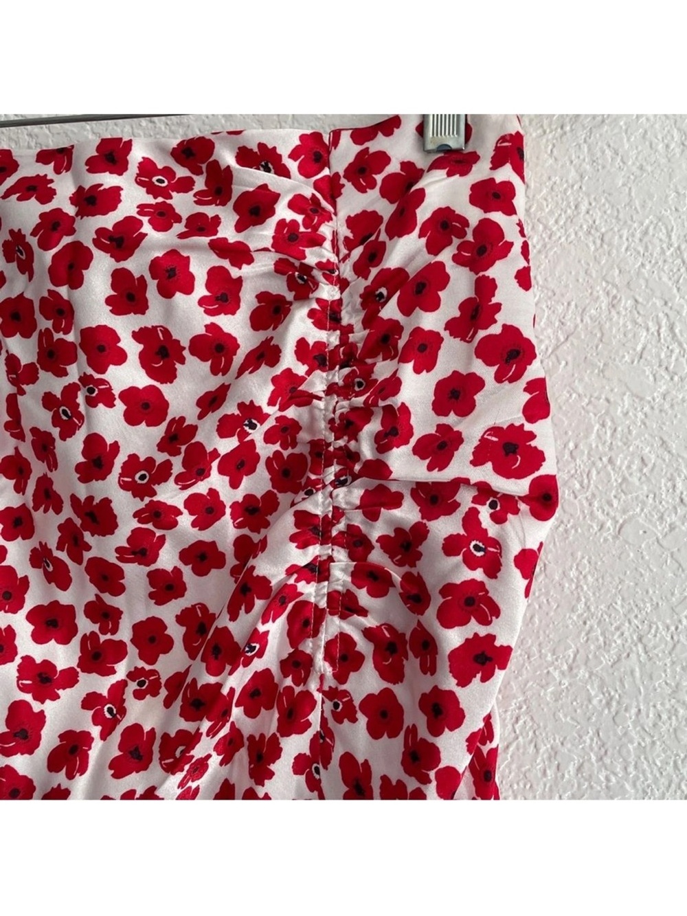 Maeve Midi Slip Skirt in Red Floral Print Medium - Picture 9 of 11